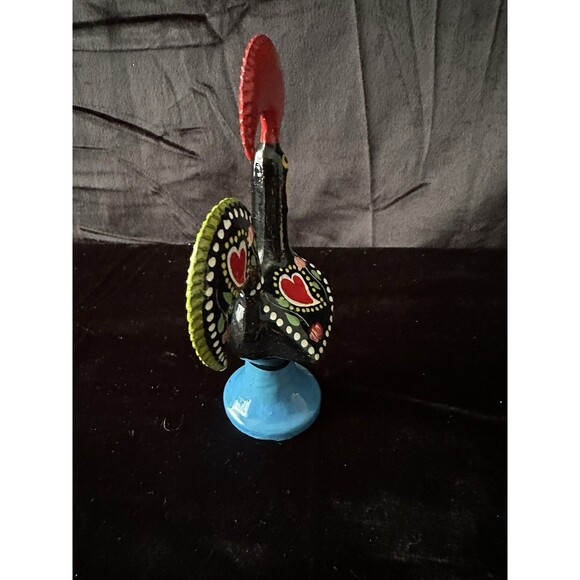 Vintage Russian Cast Metal Rooster, Figurine Is Handpainted, Folk Art 5.5” Tall - Picture 4 of 5